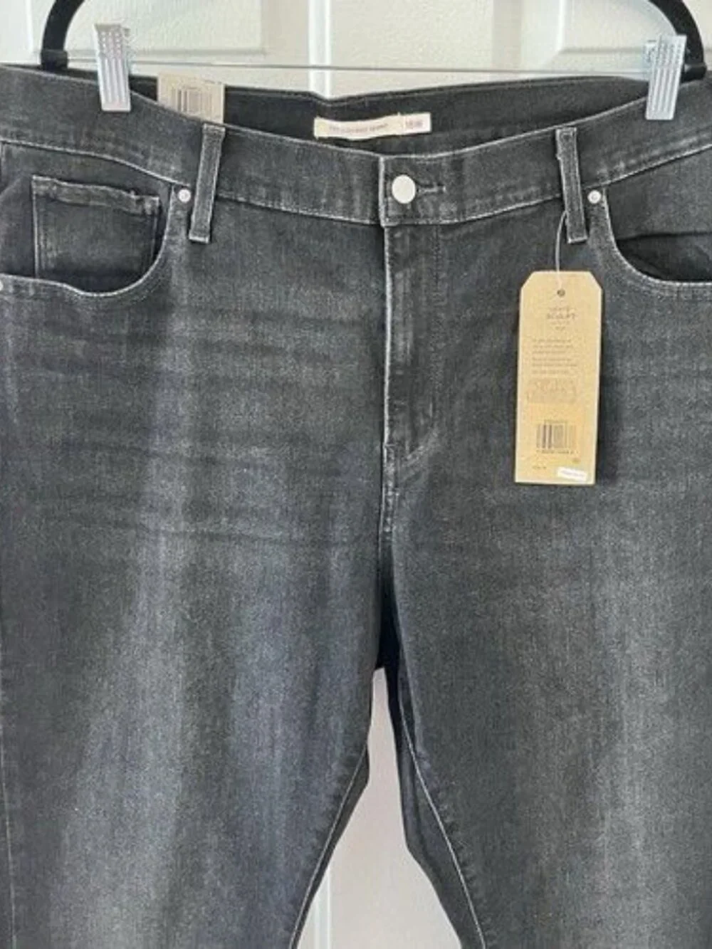 NEW Levi’s 721 High Rise‎ Skinny Jeans Plus Size 18W Solid Black MSRP $69